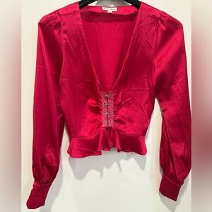 For Love And Lemons Deep Red Blouse